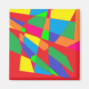 Aimant bloc couleur rouge art
