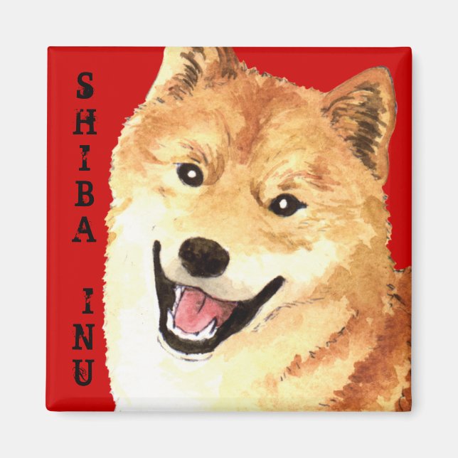Aimant Bloc de couleur Shiba Inu (Devant)