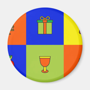 Aimant bloc de couleurs kwanzaa