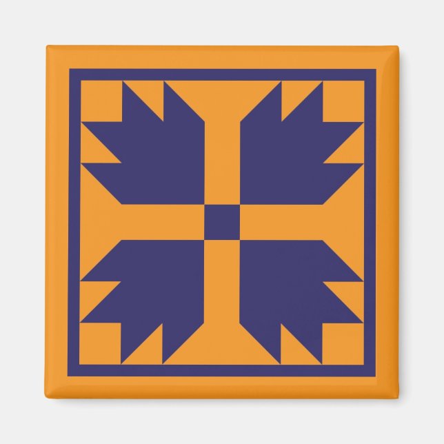 Aimant - bloc de courtepointe de l'ours UC (bleu s (Devant)