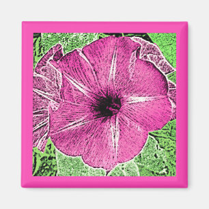 Aimant Bloc de gloire du matin Imprimer - rose fuchsia