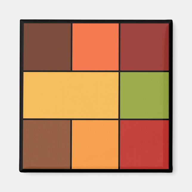 Aimant Blocs de couleurs d'automne (Devant)