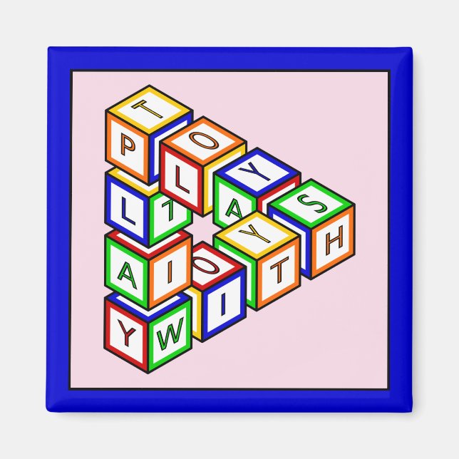 Aimant Blocs de jouets rouge bleu jaune vert (Devant)