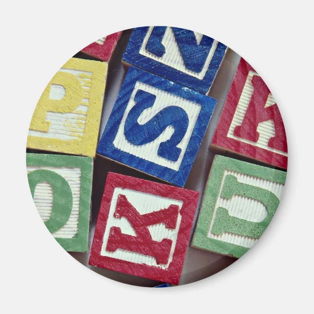 Aimant Blocs en bois avec alphabets pour enfants (Devant)