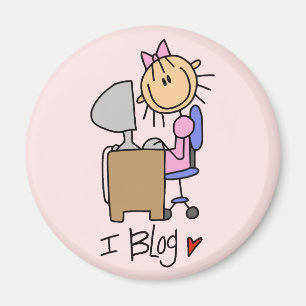 Aimant Blogueur sur Internet Stick Figure