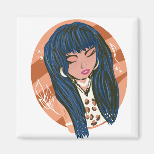 Aimant Blogueuse Fashionista de Beauté Femme Chic