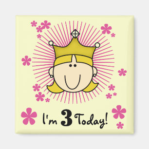 Aimant Blond Princess 3e Anniversaire Tshirts & cadeaux