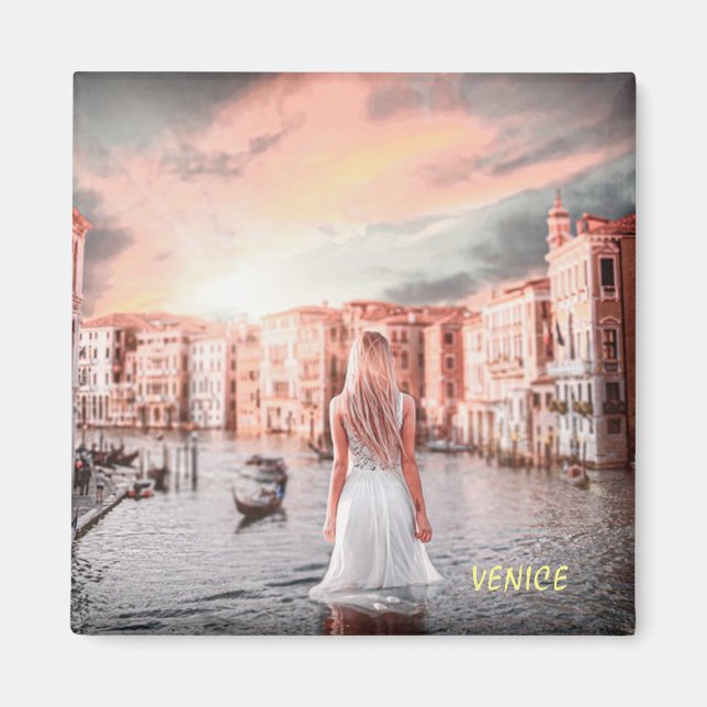 Aimant Blondie Dans Venise Romantique (Devant)