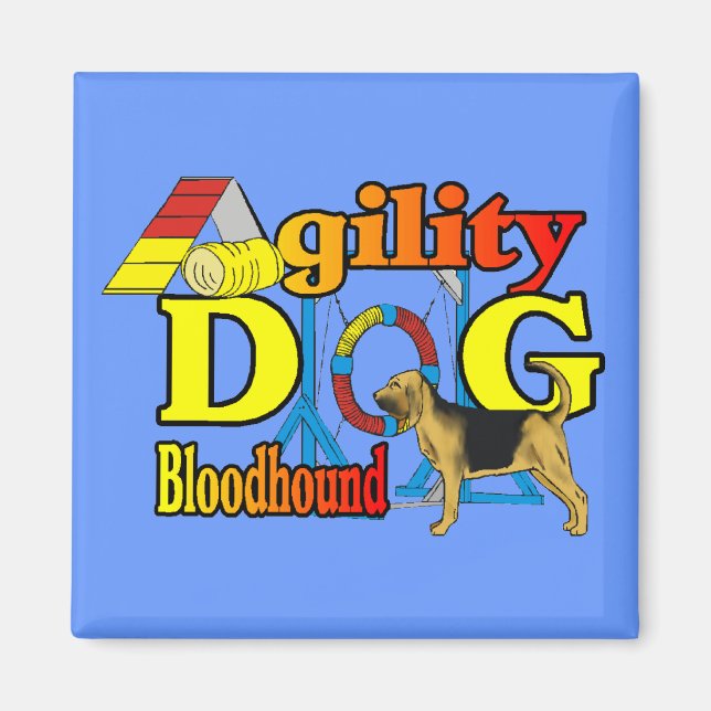 Aimant Bloodhound Agility Cadeaux (Devant)