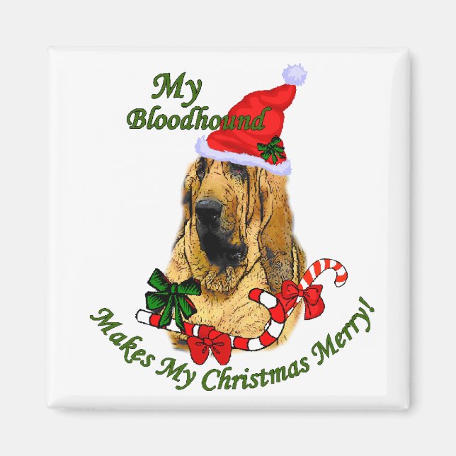 Aimant Bloodhound Christmas Gifts (Devant)