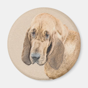 Aimant Bloodhound Peinture - Joli chien d'origine art