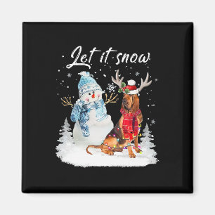 Aimant Bloodhound Père Noël Chien Noël Snowman Xmas Pajam