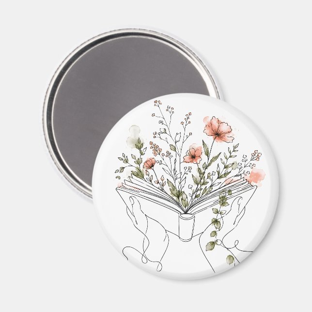 Aimant Blooms Book Art botanique en ligne (Recto/Verso)