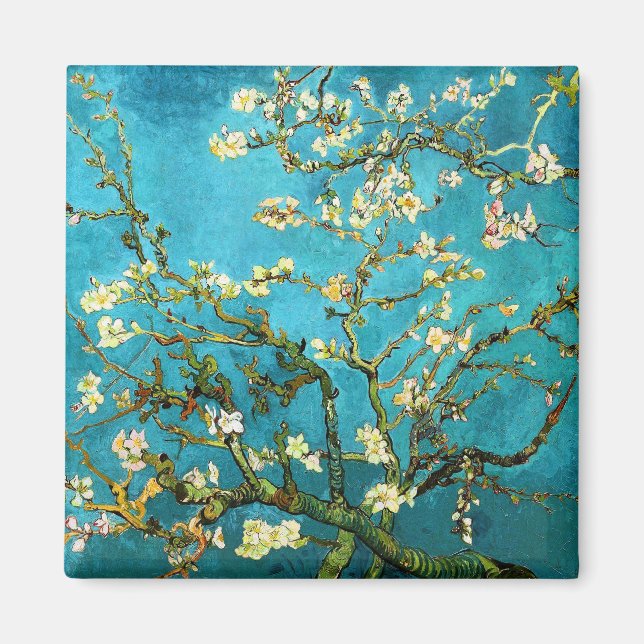 Aimant Blossoming Almond Tree Van Gogh Fine Art (Devant)