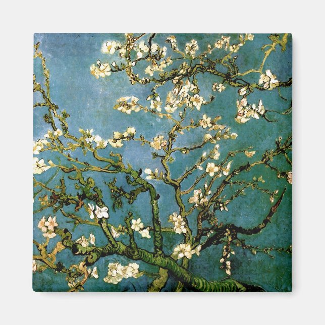 Aimant Blossoming Almond Tree Van Gogh Fine Art (Devant)
