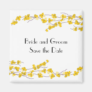 Aimant Blossoms jaunes d'or Enregistrer la date