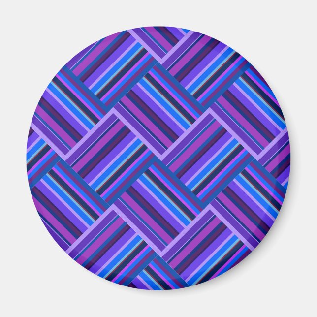 Aimant Blue and purple stripes weave (Devant)