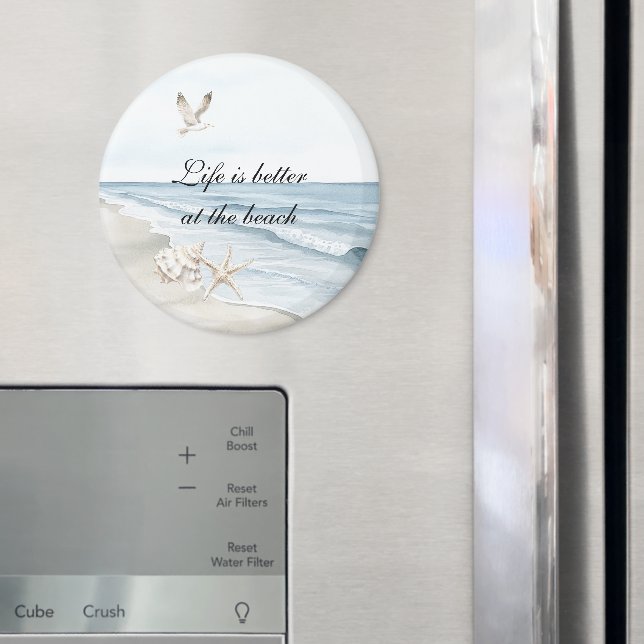 Aimant Blue Beach Ocean Starfish Sea Birds  (In situ (réfrigérateur))