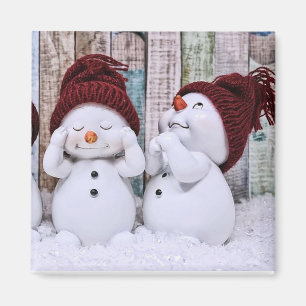 Aimant Blue Christmas mignon Snowman