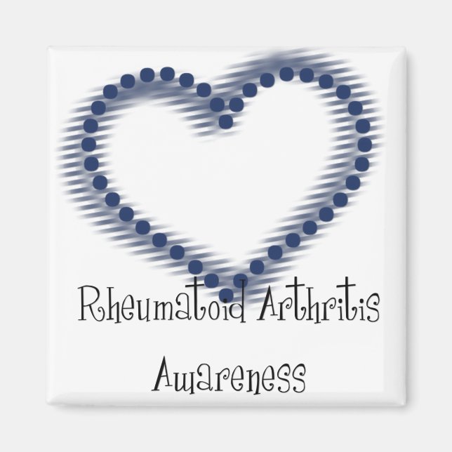 Aimant Blue Dotée Coeur Rheumatoïde Sensibilisation à l'a (Devant)