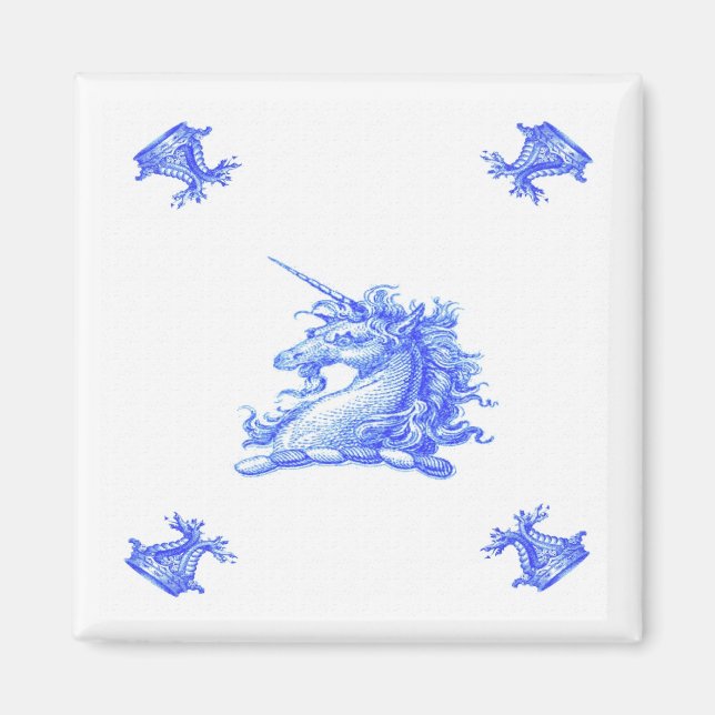 Aimant Blue Dutch Unicorn Head Old (Devant)