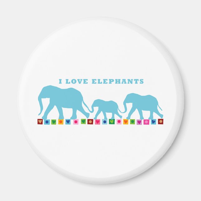 Aimant Blue Elephants Walking (Devant)