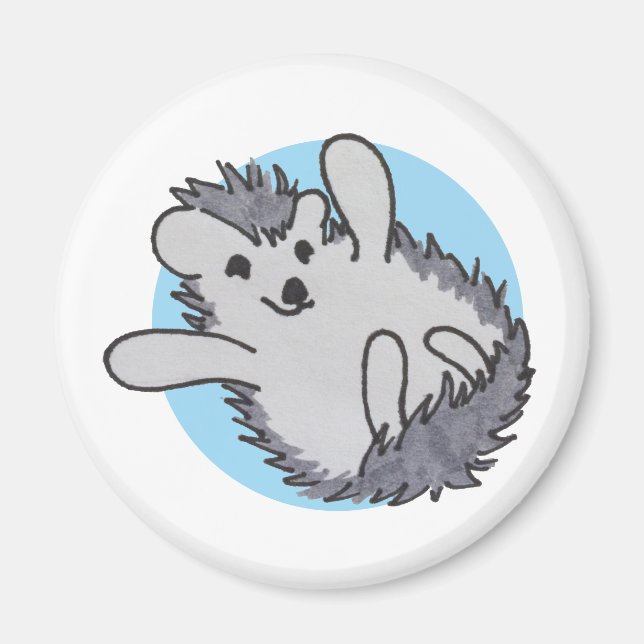 Aimant Blue Happy Cute Hedgehog (Devant)
