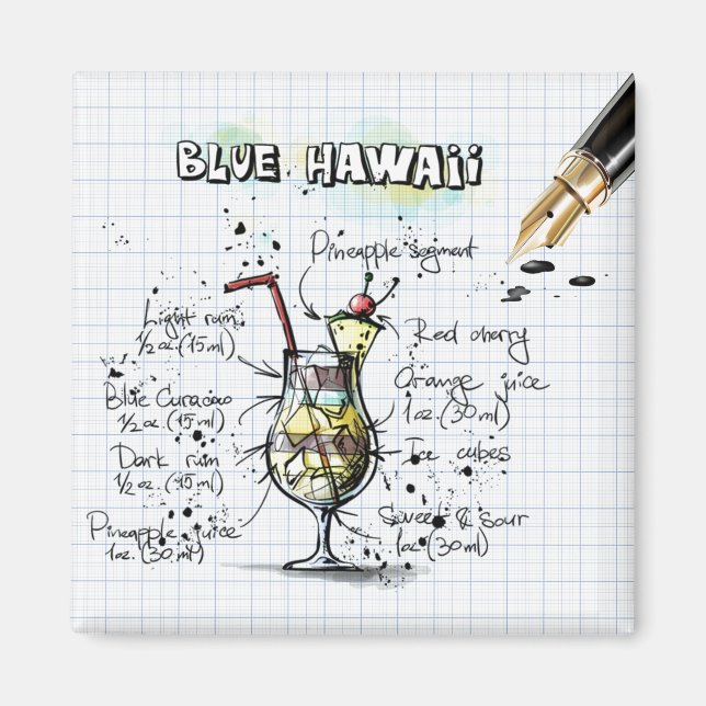 Aimant Blue Hawaii (Devant)