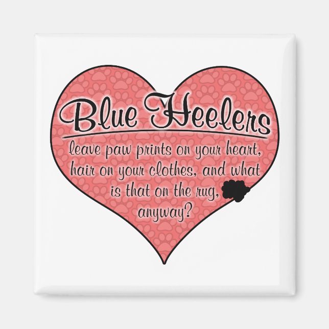 Aimant Blue Heeler Empreintes de pattes Chien Humour (Devant)