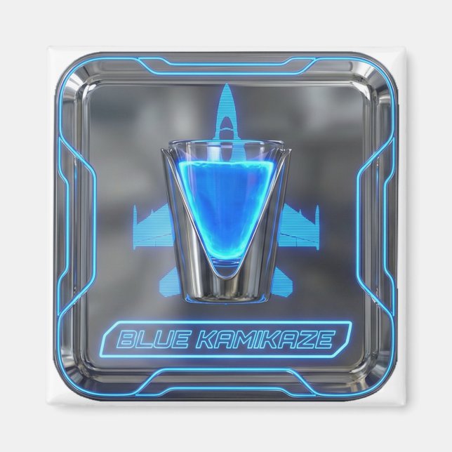 Aimant Blue Kamikaze Shot de Vodka (Devant)