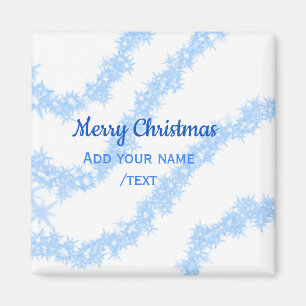 Aimant Blue merry noël scintillant lignes de parties scin