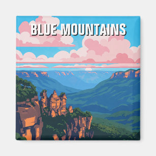 Aimant Blue Mountains Australie Voyage abstrait