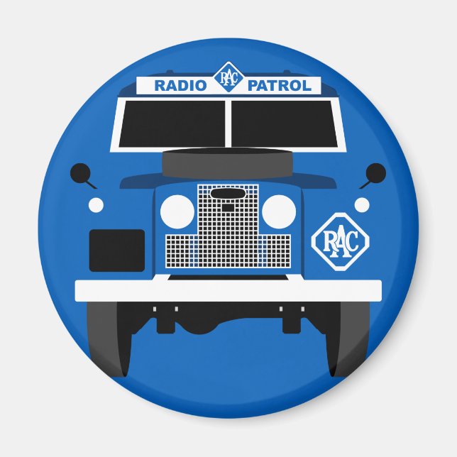 Aimant Blue Pop art Classic MK2 RAC Land Rover (Devant)