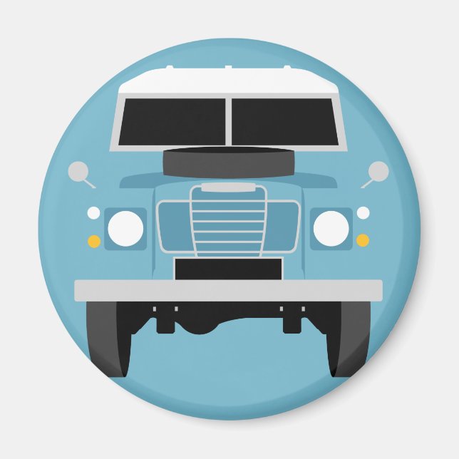 Aimant Blue Pop art Classic MK3 Land Rover (Devant)