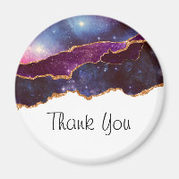 Blue & Purple Space & Stars Moderne Agate Merci
