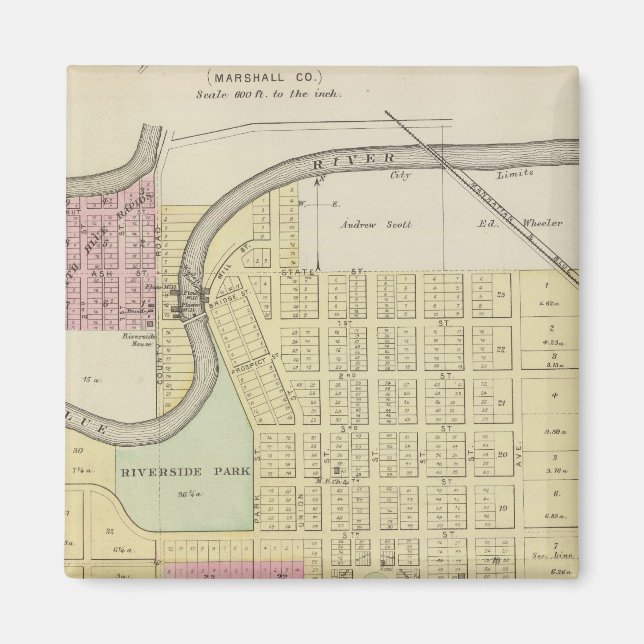 Aimant Blue Rapids, comté de Marshall, Kansas (Devant)