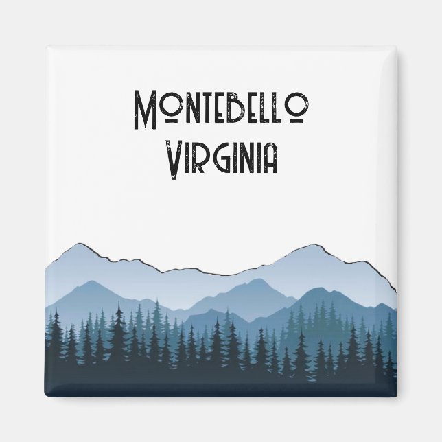 Aimant Blue Ridge Mountains, Montebello personnalisable (Devant)