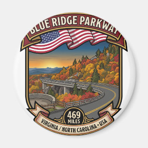 Aimant Blue Ridge Parkway Virginia Mountain Drive