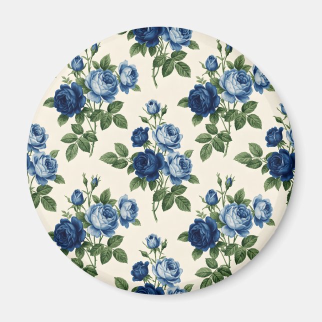 Aimant Blue Rose Floral Pattern (Devant)