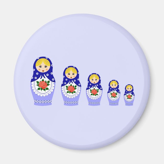 Aimant Blue russian matryoshka nesting dollar (Devant)