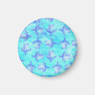Aimant Blue Sea Turtle Print