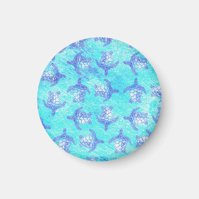 Aimant Blue Sea Turtle Print (Devant)