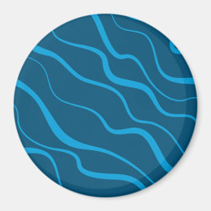 Aimant Blue, simple, modern, cool wave abstraction