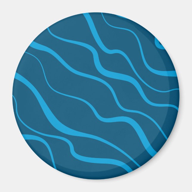 Aimant Blue, simple, modern, cool wave abstraction (Devant)