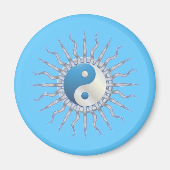 Aimant Blue Starburst Yin Yang (Devant)