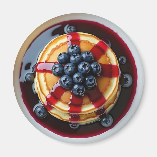 Aimant Blueberry Pancakes Alimentation réaliste (Devant)
