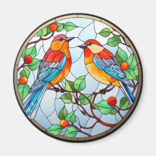 Aimant Bluebirds en verre doux