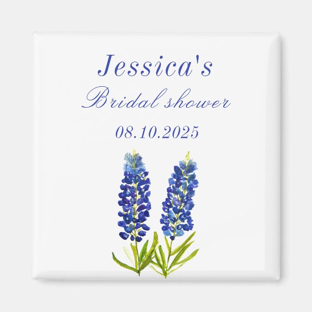 Aimant Bluebonnets Blue Floral Texas Brive (Devant)