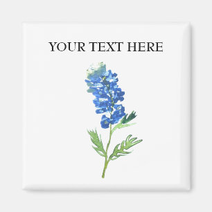 Aimant Bluebonnets Texas State Flowers Lupine Watercolor