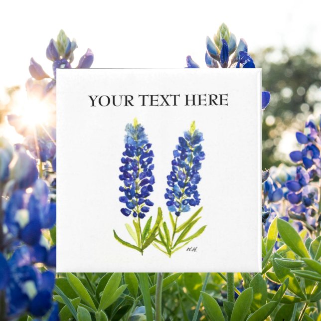 Aimant Bluebonnets Texas State Flowers Lupine Watercolor (Créateur téléchargé)